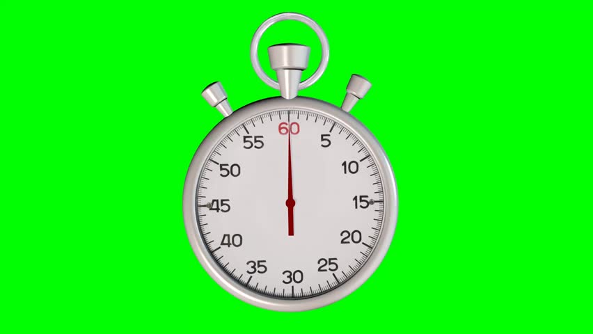 Stopwatch Loop Real time on Green Screen. Realistic stopwatch animation in seamless loop, realtime speed full 60 seconds Royalty-Free Stock Footage #22853158