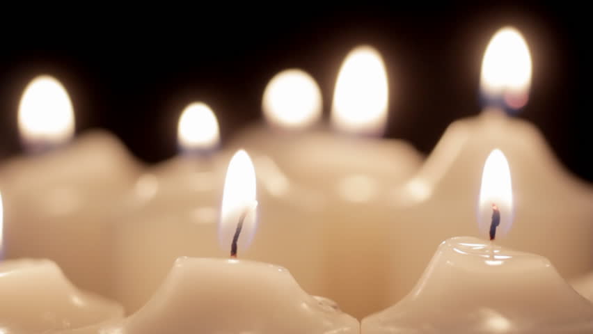Group of candles turning