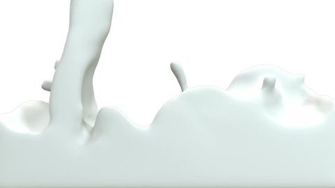 3d render jet of milk pouring and filling up the screen. For transparent background use alpha matte. View 3. See more version in my portfolio