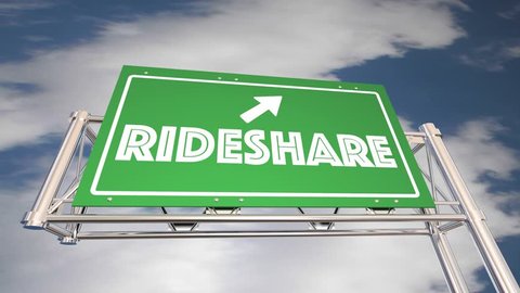 Ride Share Freeway Sign Carpool Commuters 3d Animation