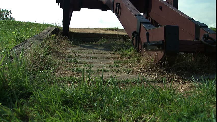 JIb up cannon on a Yorktown battlefield, Virginia.