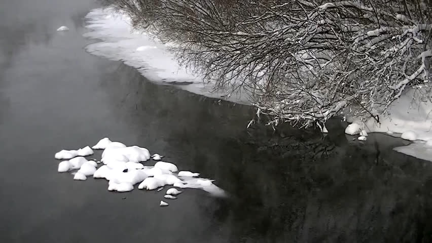 River flows in winter