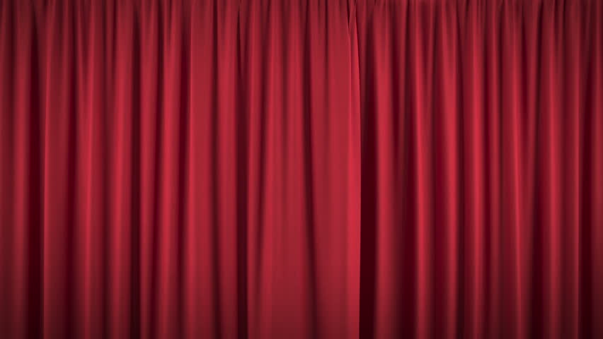 Beautiful opening and closing red curtain, with alpha mask, ready for compositing (4k, 3840x2160, ultra high definition) high detailed cloth