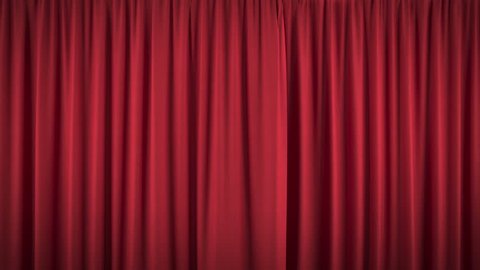 Beautiful opening and closing red curtain, with alpha mask, ready for compositing (4k, 3840x2160, ultra high definition) high detailed cloth