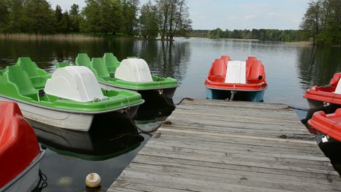 various boats on the lake