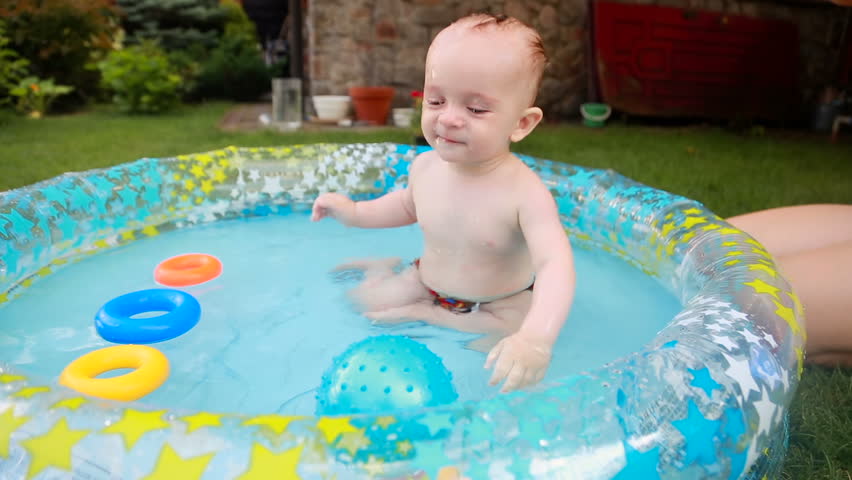 baby boy swimming