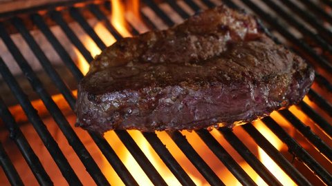 Dry Aged Barbecue Entrecote Steak in the Grill
