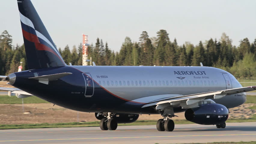 OSLO, NORWAY - MAY 20. 2012 : Sukhoi Superjet 100 at Oslo Airport, Norway. This