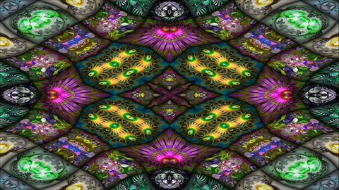 Kaleidoscopic wallpaper seamless loop animation