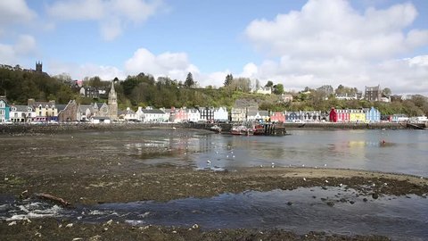 Tobermory Isle of Mull Scotland uk small town in Scottish Inner Hebrides on a beautiful spring day pan