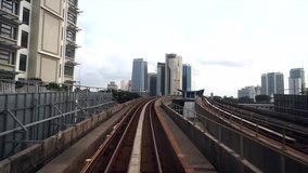 Timelapse view of the LRT train in Kuala Lumpur, Malaysia