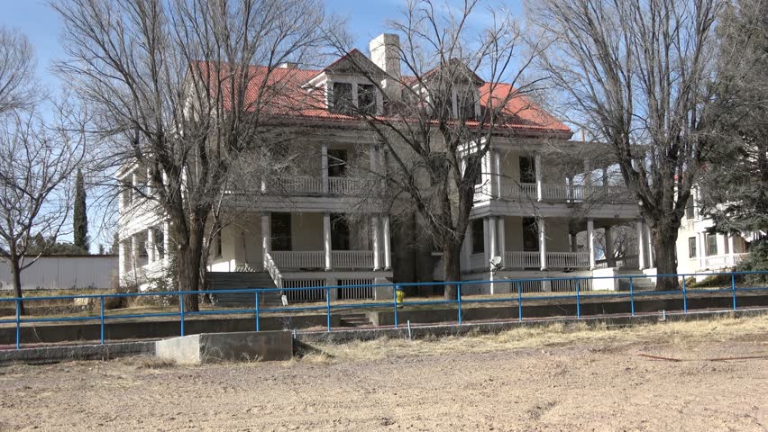 Historic Fort Bayard, NM officer quarters.  Panning a couple of the really large homes that are no longer used, as the fort is not operations, but is an attraction for tourists.