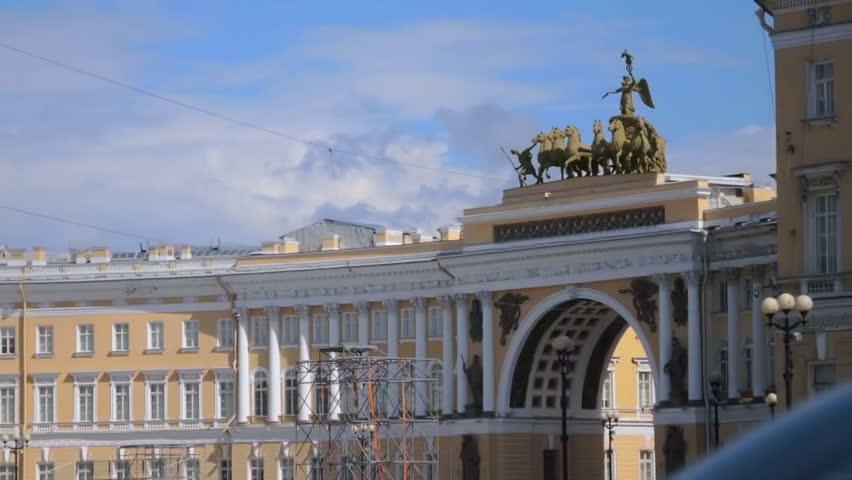 Panorama of a beautiful building in St. Petersburg