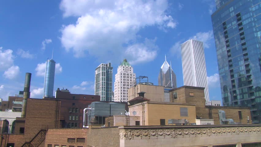 1920 x 1080 HD Chicago, Illinois time lapse with clouds passing and shadows