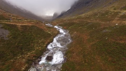 Scottish Highlands, Scotland - Waterfalls - Ben Nevis aerial video