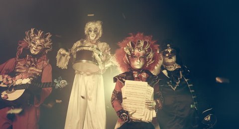 Venetian horror musicians. Venice masquerade.