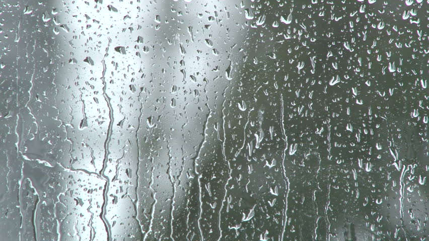 Rain Falling On Glass During Stock Footage Video (100% Royalty-free