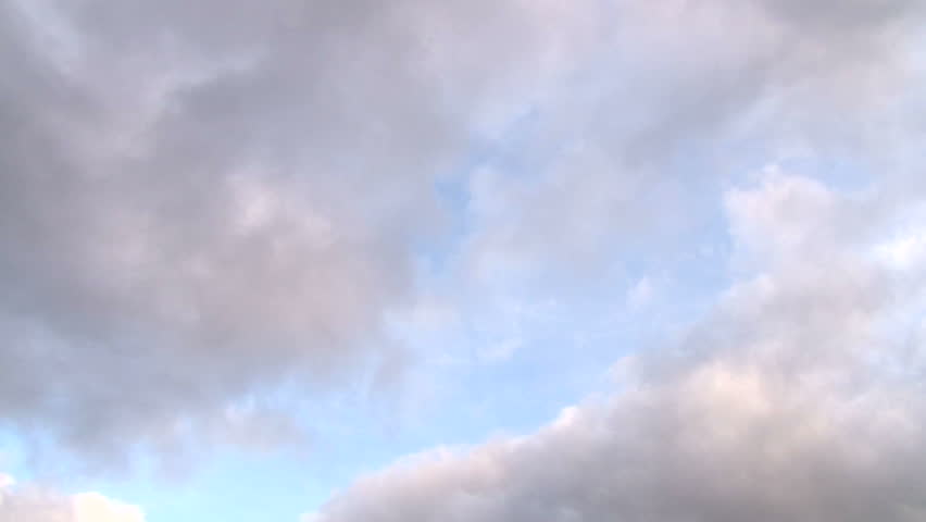 Clouds move fast on sunny, summer day time lapse.