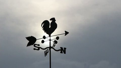 Weather Vane on Farm Shaped Like Rooster