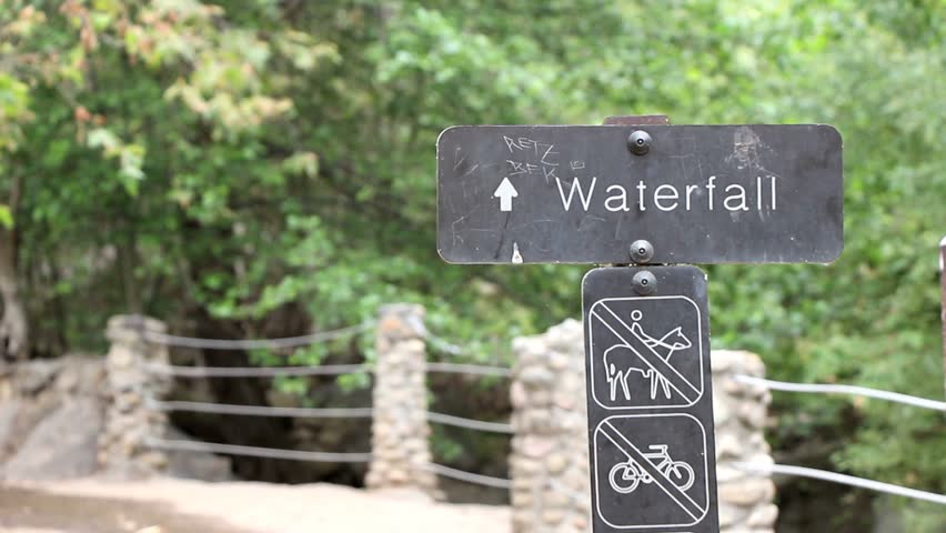 Waterfall Sign at National Park