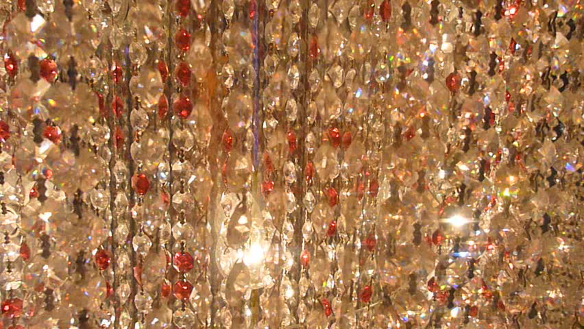 Moving around shiny diamond curtain background.