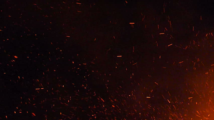 Burning ash rise from large fire in the night sky. Royalty-Free Stock Footage #2303990