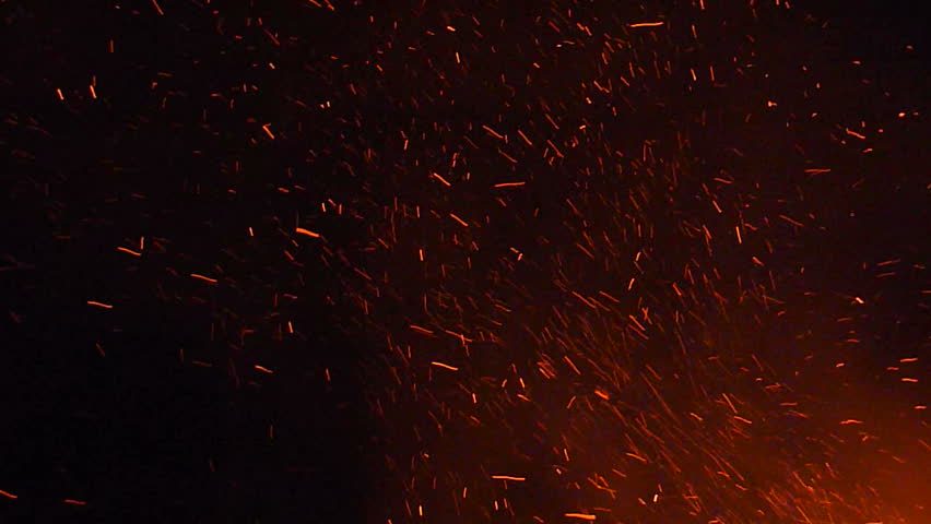 Burning ash rise from large fire in the night sky. Royalty-Free Stock Footage #2303993