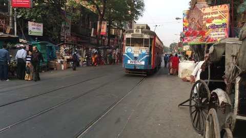 Kolkata,West Bengal,India, December 30th,2016 Road view of Kolkata at day time