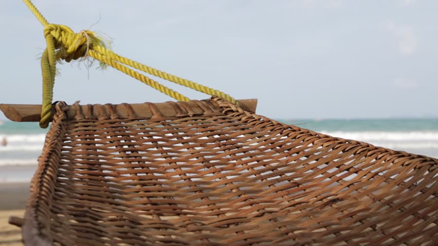 in  philippines  view from an hammock near ocean beach and sky concept of relax

