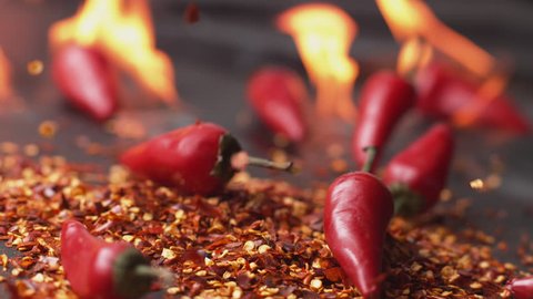 Peppers and flames in super slow motion, shot on Phantom Flex 4K