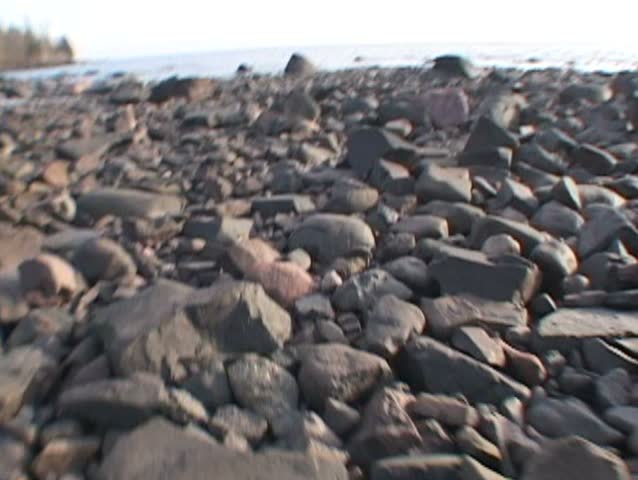 3 CLIPS - Point of view while running on rocks at Lake Superior in series.