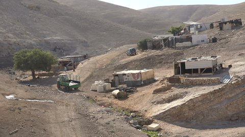 WEST BANK - OCTOBER 2016: Makeshift homes of a farming community in the West Bank
