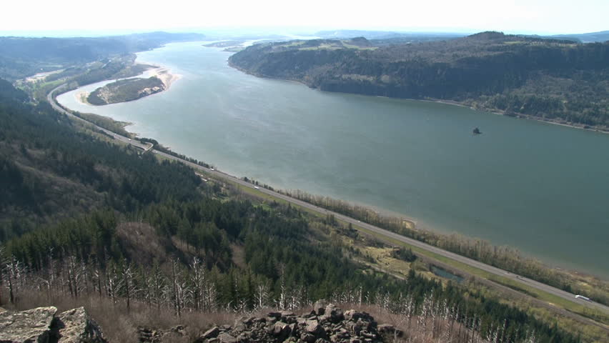 Time Lapse from high vantage point atop Angel's Rest in the Oregon Gorge shows