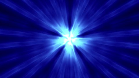Bursting Five Star Glow Rays Motion Background Loop Blue