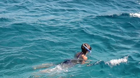 girl has been snorkeling in the red sea