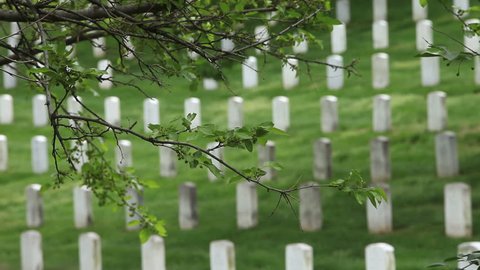 Arlington, Virginia - Circa 2009: The Arlington National Cemetery in 2009. Rows of tombstones at the Arlington National Cemetery in Arlington, Virginia.
