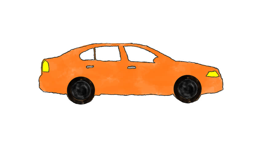 Hand Drawn Cartoon Orange Car Stock Footage Video 100 Royalty Free Shutterstock