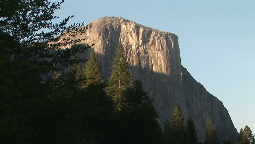 View of El Capitan from the Yosemite valley in Yosemite National Park, California, zoom in. Format: NTSC HDV Compression: MotionJPEG-A Camera: Sony HVR-Z1U Size: 1080i (1920 x 1080) Sound: No