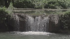 Tropical waterfall in Thailand slow motion 4xHD video :Ungraded