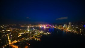 Hong Kong at night. Timelapse