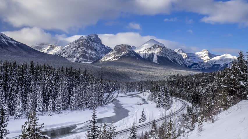 time lapse scenic morant's curve winter Stock Footage Video (100% ...