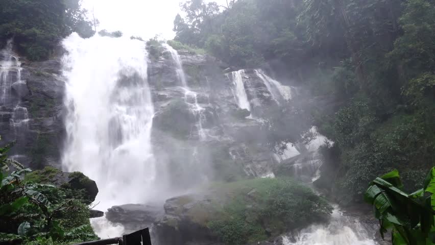 Wachirathan Waterfall, Chiang Mai Province, Famous Place, Sun, Thailand, Water
