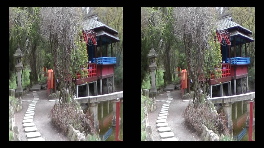 Botanical japanese garden from Cluj (Romania), in 3D