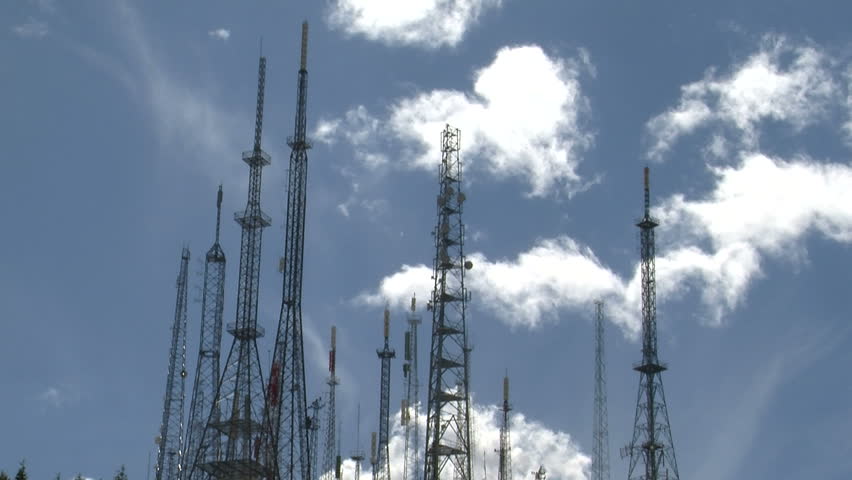 phone and television transmitter antennas