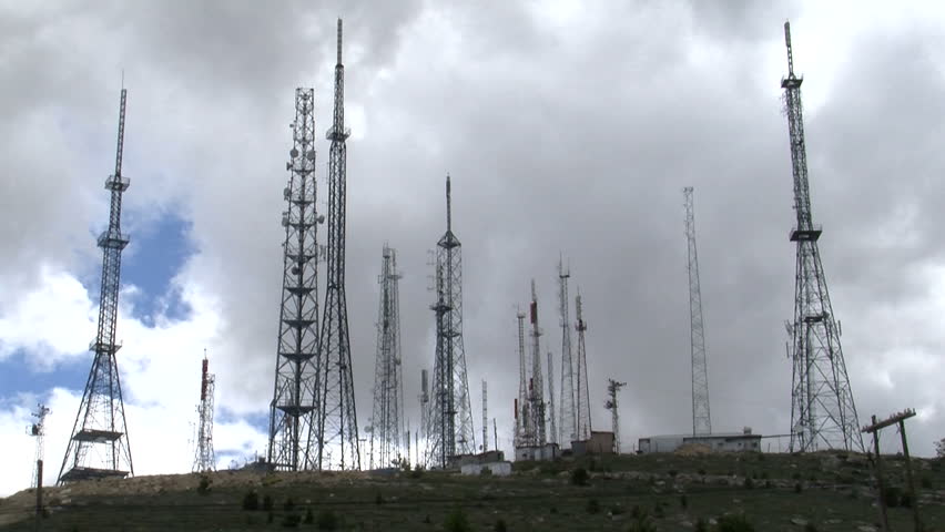 phone and television transmitter antennas