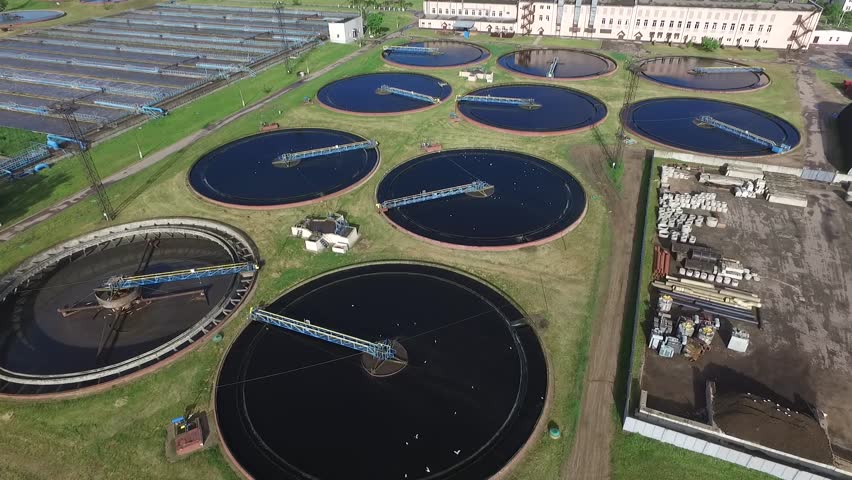 Sewage Treatment Plant. View from Stock Footage Video (100% Royalty ...