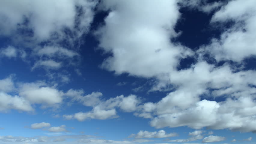 Clouds against a vivid blue sky. HD 1080p time lapse.