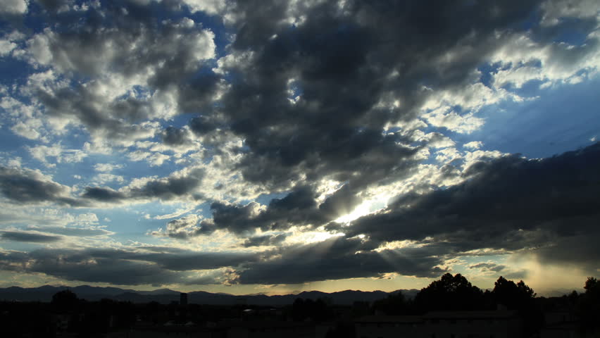 Wonderful Clouds over Colorado at sunset. HD 1080p Time lapse.