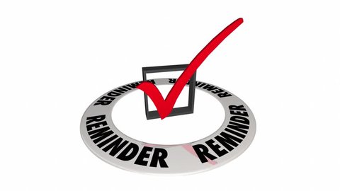 Reminder Check Box Mark Remember Important Stock Footage Video (100% ...