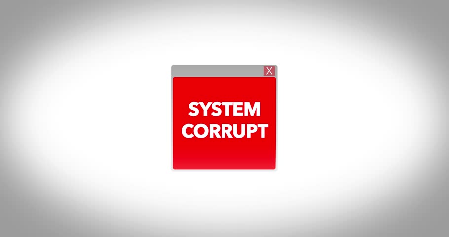 System file is corrupt. Windows sockets. System corrupt. System corrupt. Filesystem corrupted.